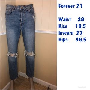 Forever 21 ripped straight-leg, high-waisted jeans